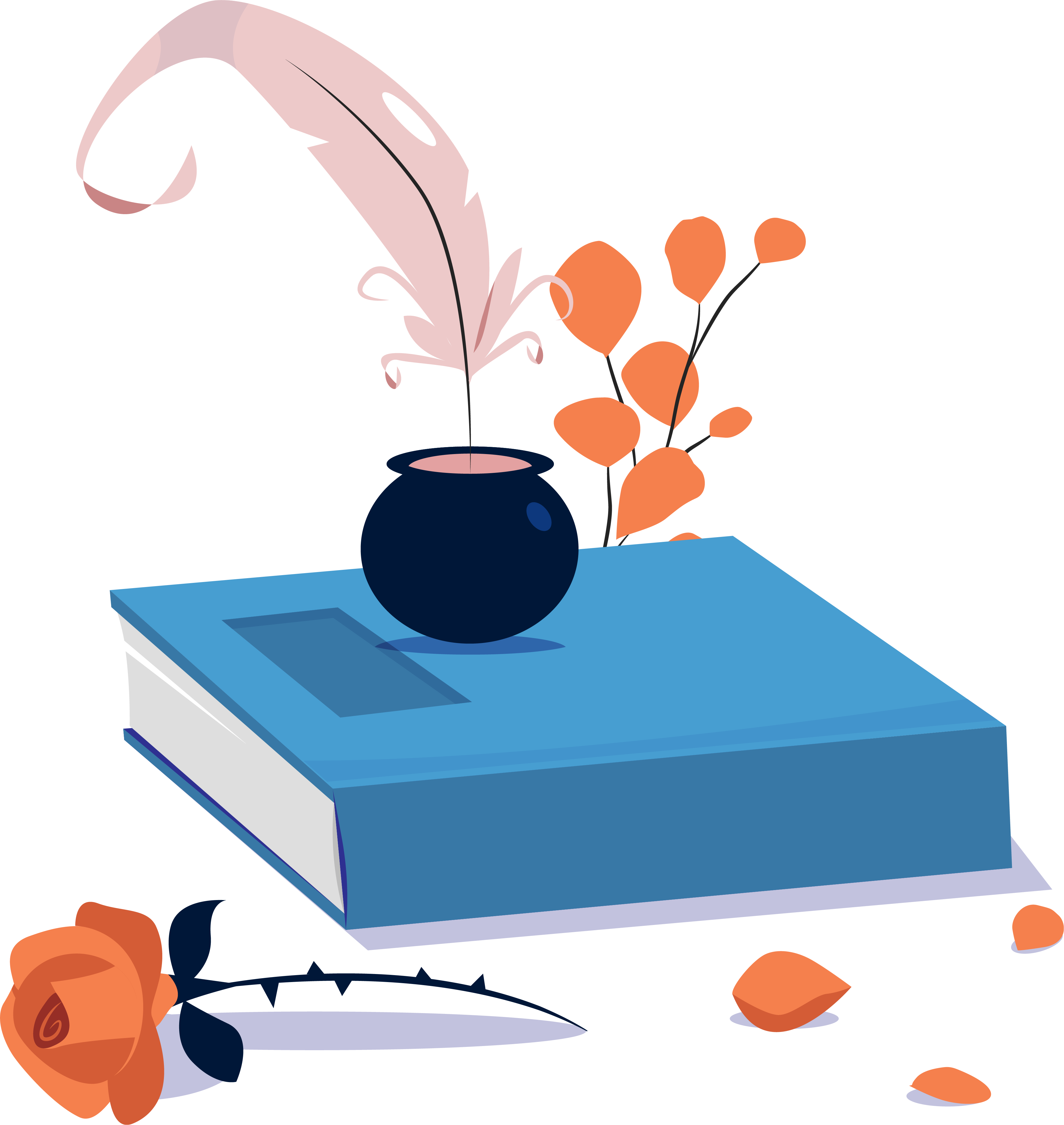 Disegno di penna con libro