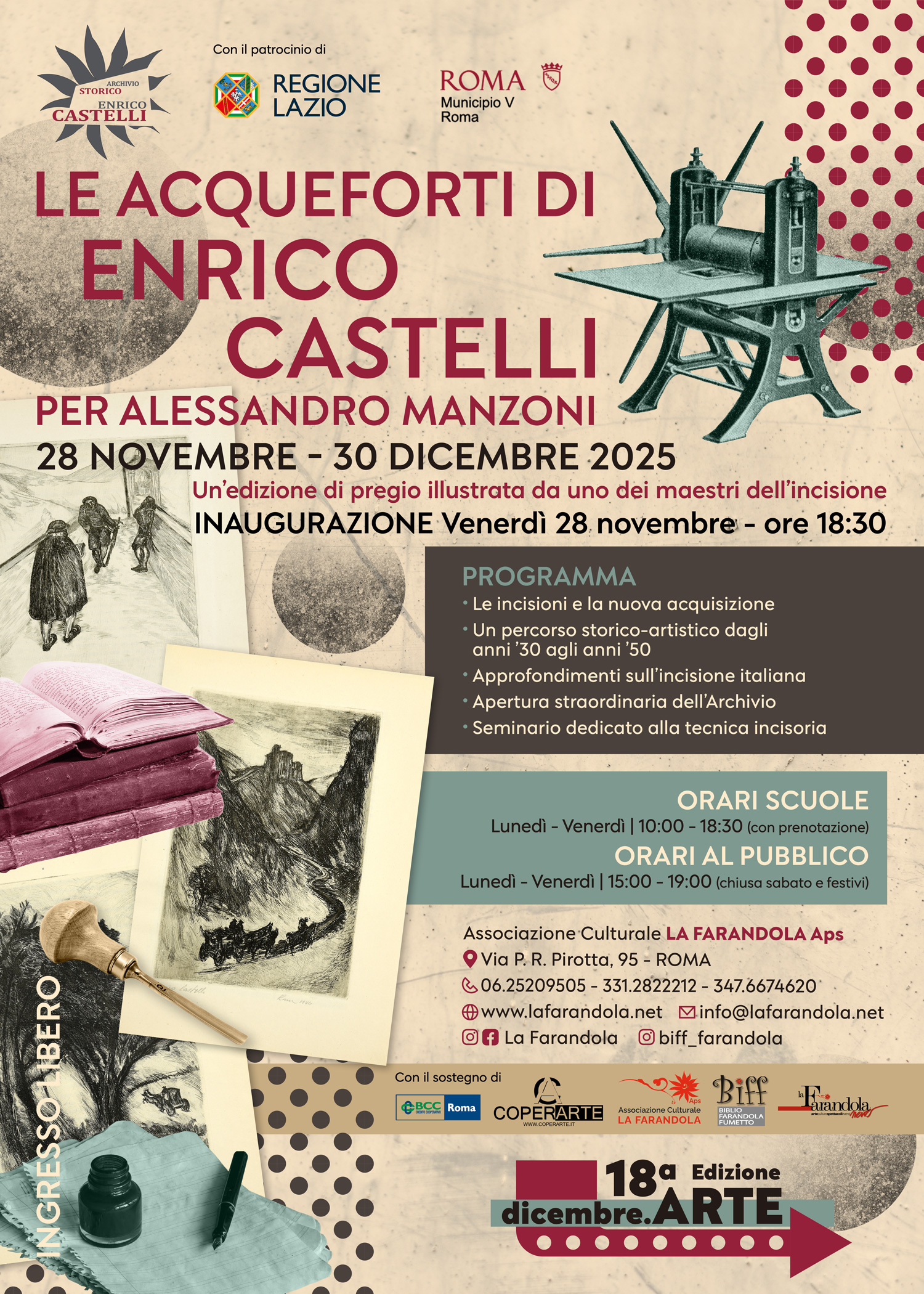 dicembre_ARTE_MANIFESTO_02 Rassegna annuale dicembre.arte, diciottesima edizione, Le acqueforti di Enrico Castelli per Alessandro Manzoni, dal 28 novembre al 30 dicembre 2025